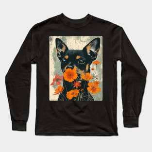 Chihuahua Flowers Photo Art Design For Dog Onwer Long Sleeve T-Shirt